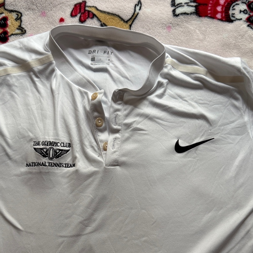 Nike White Men's Polo Shirt with Black Logo - Picture 3 of 6
